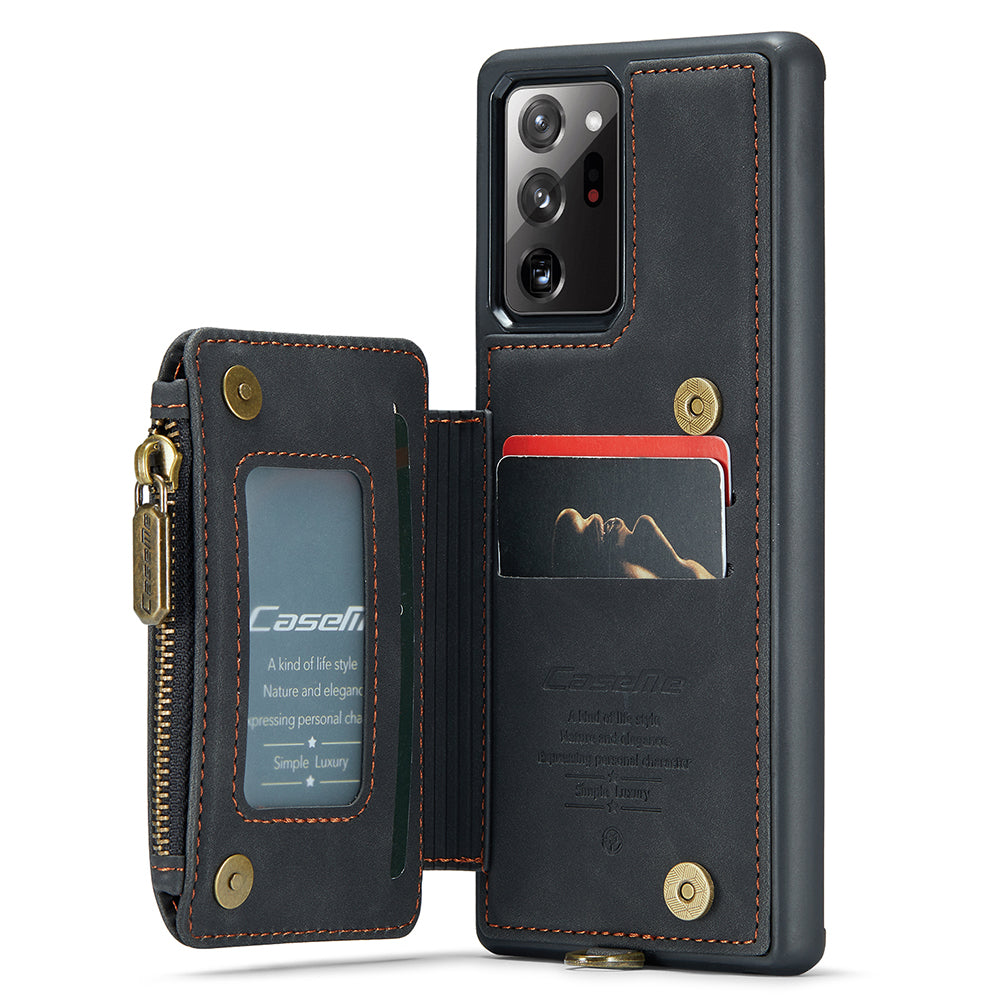 CASEME C20 Series for Samsung Galaxy Note20 Ultra Note20 Ultra 5G RFID Blocking Zipper Pocket Anti-drop Phone Case Anti-scratch Back Cover Wallet Kickstand CASEME C20 Series for Samsung Galaxy Note20 Ultra Note20 Ultra 5G RFID Blocking Zipper Pocket Anti-drop Phone Case Anti-scratch Back Cover Wallet Kickstand